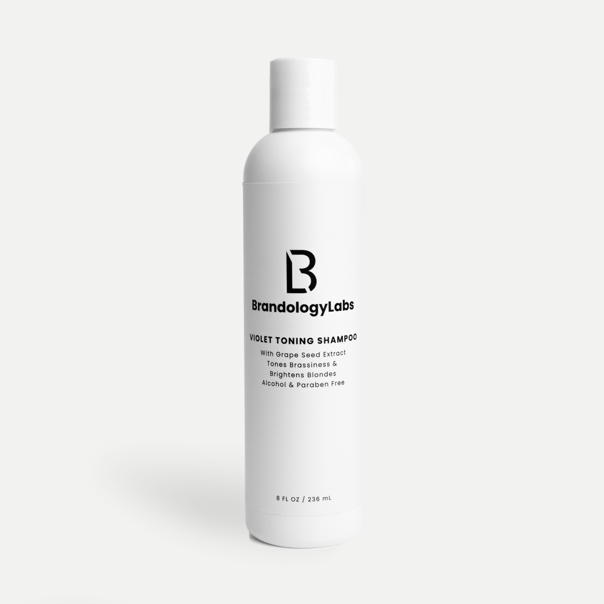 Brandology Labs Violet toning shampoo neutralizing brassy tones in blonde hair
