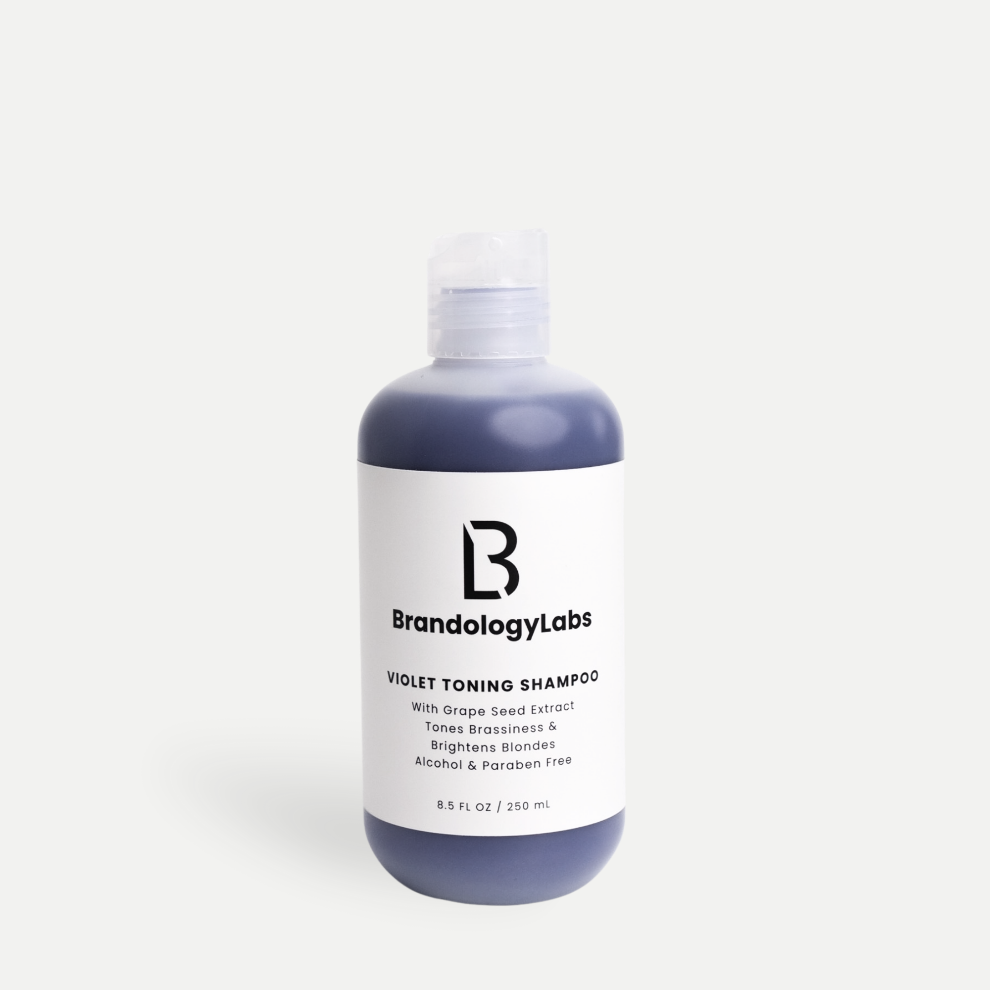 Brandology Labs Violet toning shampoo neutralizing brassy tones in blonde hair